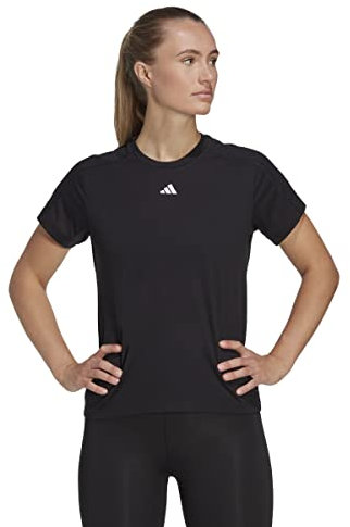 adidas Damen AEROREADY Train Essentials Minimal Branding Crewneck Tee, Black, S