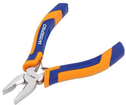 WISEPRO 4.7 Inch Mini Combination Pliers, Lineman Pliers, Small Multifunctional Tools with Side Cutter