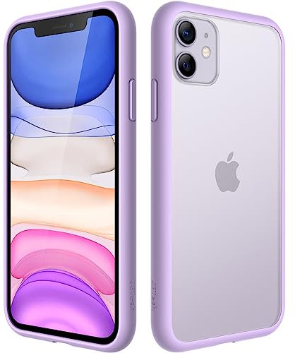 JETech Matt Hülle für iPhone 11 6,1 Zoll, Stoßfest Militärstandard FallSchutz Handyhülle, Mattierte Durchscheinende Rückseite Schutzhülle, Anti-Fingerabdruck (Helles Lila)