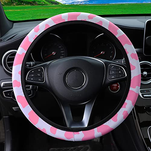 Universal Kuh Neopren Auto Lenkradhülle Lenkrad Abdeckung Fell Lenkradbezug Winter Warme Auto Lenkradabdeckung Weich Lenkradschutz Lenkradschoner Auto Zubehör für 37–39 cm