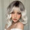 testar Kurze Gewellte Bob PerÜCke Mit Luftknallen Graue Damen PerÜCken Lockige Bob Weiß PerÜCken FÜR Frauen Synthetische Bunte Cosplay PerÜCke FÜR Den Täglichen Gebrauch Von Mädchen
