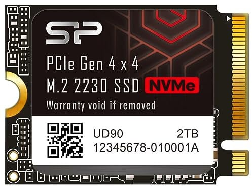 Silicon Power 2TB UD90 2230 NVMe 4.0 Gen4 PCIe M.2 SSD R/W up to 5,000/3,200MB/s Solid State Drive Compatible with Steam Deck (SU02KGBP44UD9007MM)