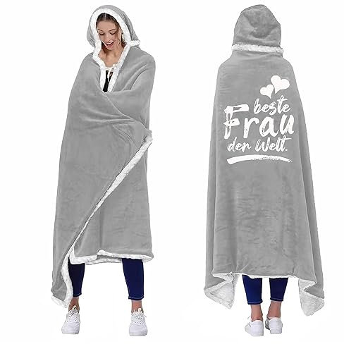 ACCZ Hochzeitstag Geschenke für Frauen, Personalisierte Decke mit ärmeln Geschenke für Meine Frau, Geburtstagsgeschenk Hochzeitsgeschenk Weihnachtsgeschenke Geschenkideen, Jahrestag Geschenk für sie