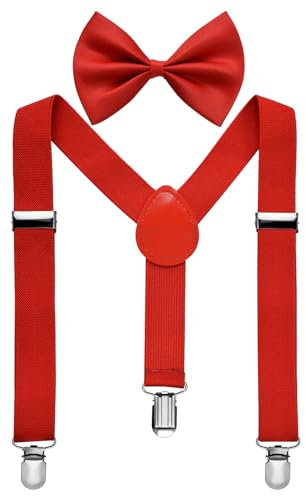Miobo Unisex Hosenträger mit Fliege für Kinder: Stylisch und praktisch, mit drei Clips