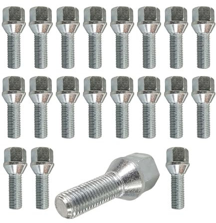 20 Radschrauben Radbolzen Kegelbund silber M12x1,5 26mm