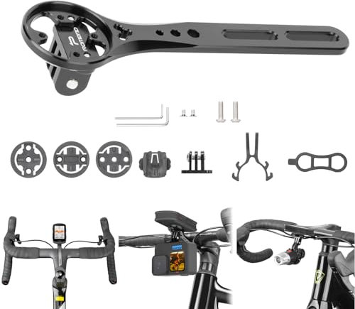 MotuTech Halterung für Fahrradcomputer für Bryton Garmin WAHOO Cateye Anschluss für GoPro Hero 12 11 DJI Action 3 2 1 Insta360 und Lampe Beleuchtung