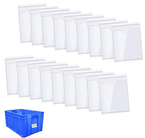 20 Stück Visitenkartentaschen Selbstklebend, Wasserfest Visitenkarten Taschen, Transparent Beschriftungsfenster Visitenkartenhüllen Kleben Sichthüllen für Büro Zuhause Schule(Size:22.5 * 31.5CM)