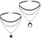 Manfnee Gothic Choker Halskette Seil Mond Stern Anhänger Halsketten PU Leder Chokers Punk Kragen für Damen