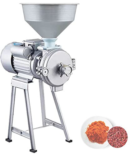 Electric Food Mill Grain Mill Wet Mill Coffee Grinder,Commercial Stainless Steel Corn Grinder Industrial Flour Milling Machine for Pepper Soybean Peanut Herbs Grains