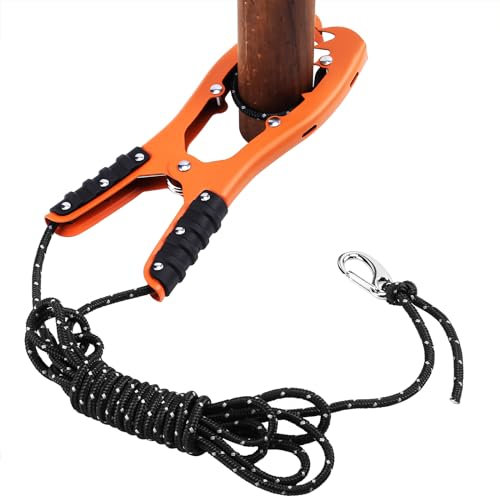 homdat Kayak Anchor Gripper,Boat Anchor Grip with 16.4ft Thicker Boat Anchor Rope,Easy Operation & Tighter Bite Stainless Steel Canoe Anchor Grip for Kayak,Canoe,Boat,Anchor Float (Orange)