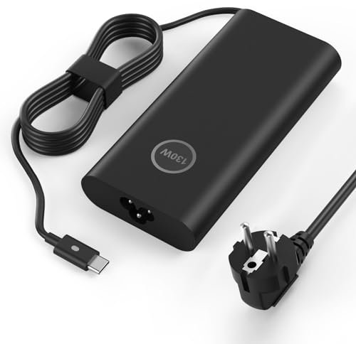 Caricatore USB C 130W per Dell XPS 15 9575 2in1, Precision 5530 5550 5750 3560 3550 3551, Latitude 7410 7310 7210 9410 9510 9575 5420 5520 5510 – Alimentatore Type-C per Notebook Dell
