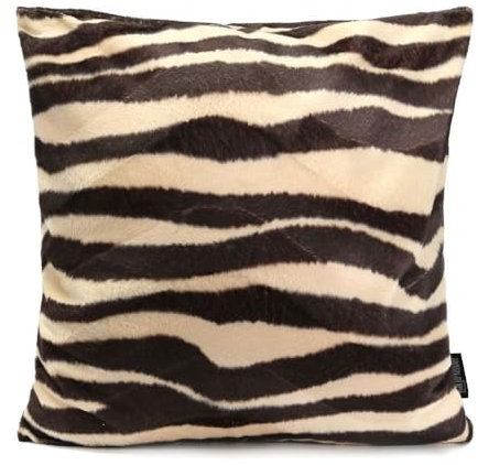 Dekokissen 45x45 cm mit Füllung - Furry Zebra Braun - Zierkissen