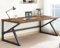 IBF 70 Inch Rustic Brown Desk, Industrial Large Metal Wood Double Computer Desk, Long Home Office Desks Table for 2 People Executive Work Writing Study Gaming, Farmhouse Big Two Person Desk in Bedroom