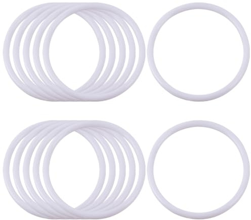 Traumfänger-Ringe aus weißem Kunststoff, für Makramee, Kranz, Blumenmuster, für Hochzeit, Wand, Handwerk, hängende Ringe, Tischdekoration, runder Reifen, 8,5 cm, 20 Stück