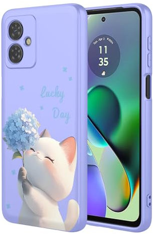 BORYA Silikon Hülle für Motorola Moto G14 4G, Ultra Dünn Stoßfest Handyhülle, Seidig Weiches TPU Schutzhülle, Einfach Elegant Farbe Muster Cover, Mikrofaserfutter Case, P9