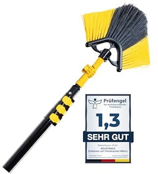 Neustanlo | Eckbesen 2.0 | intuitives Schnellspannsystem | ergonomischen Soft-Touch Handgriffe | Länge: 4,2 Meter | ideal zur Pflege von großen Höhen