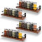 Miorkly 4-Teiliges Set Gewürzregal Wand Ohne Bohren(40x9.5x7CM),Küchenregal Akazien Holz Schrank,Gewürz Organizer,Regal Küche Wand,Gewürzhalter&Gewürzregale Hängend,Spice Rack,Gewurzregalsystem