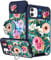 VincitoreModa for iPhone 11 Case Women - [2in1] Cute Girls Flower Floral Compatible with MagSafe Ring Stand Girly Slide Camera Cover Design for Apple for iPhone 11 Phone Case 6.1