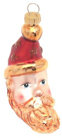 Krebs Glas Lauscha - Weihnachtsdekoration/Christbaumschmuck aus Glas - Mond Kopf - Größe: ca. 10 cm