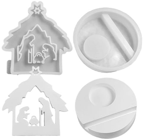 Stampo Per Candela Natività - Stampo In Silicone Per Presepe Per Decorazioni Domestiche | Stampi Per Candele Per Realizzare Candele | Stampo Artigianale In Resina Creativa