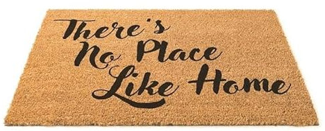 rapide Coir Door Mat There's No Place Like Home 60x40cm Durable Natural Fibers