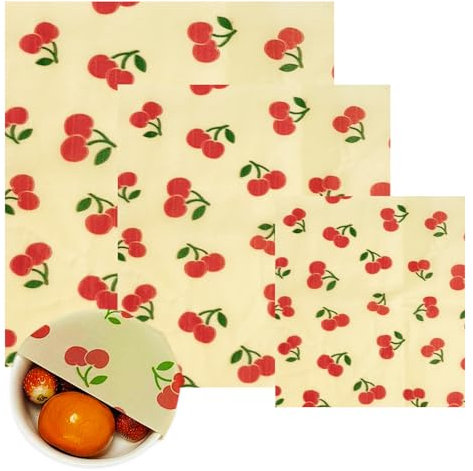 GmeDhc Bienenwachstücher, Wachspapier für Lebensmittel, Wiederverwendbare Bienenwachstücher zum Einwickeln, für Lebensmittel, Käse Brot - 3 Größen S/M/L