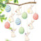 Osterdeko Anhänger Holz, 12 Stück Osterhase Ostereier zum Aufhängen, Osterdeko Modern, Osteranhänger Ostern Deko, Ostereier zum Aufhängen Draußen, Osterschmuck aus Holz Hase
