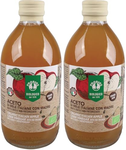 Probios Aceto Di Mele Italiane Con Madre Bio - Confezione Bottiglia Da 500 ml (Confezione da 2)