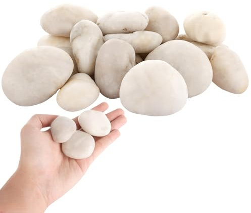 LDXDRU Galets blancs de 4 kg pour pots de fleurs, pierres naturelles de 30 à 50 mm, pierres de rivière lisses polies décoratives pour plantes, aménagement paysager, aquarium, fontaine, vase