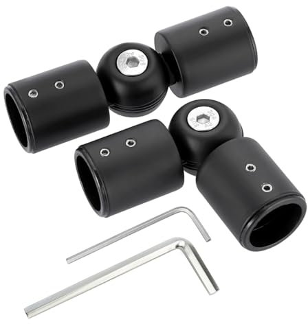 Laroal Stück Gardinenstangen-Gelenkverbinder, 304 Edelstahl, Verstellbarer 90- bis 180-Grad-Eckverbinder für Duschvorhangstangen mit 25 mm Innendurchmesser, Gardinenstangen