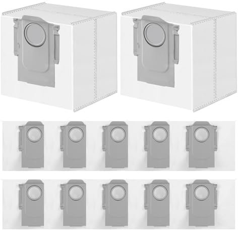 12 Stück Staubbeutel für Roborock S8+/S8 Pro Ultra/S7 MaxV Ultra/Q7 Max+/Q8 Max+/Q5 Pro+/Q5 Max+, Q10 X5+/S5+, Q7 M5+/L5+ Staubsauger Absaugstation, Ersatzbeutel Zubehör Staubsaugerbeutel Ersatzteile