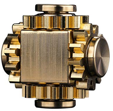 Mini Gear Metalllegierung Zappeln SpielzeugSpinnings Cube Stressabbau Spielzeug,Pure Brass Fidget Toys Hand Finger Fokus Spielzeug Stressabbau (Golden)
