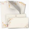 10 Briefpapier und Briefumschlag SET | Hell Beige Gelb Blumen Frühling | Papier und Umschlag mit Design-Motiv bedruckt | 90 g/m²