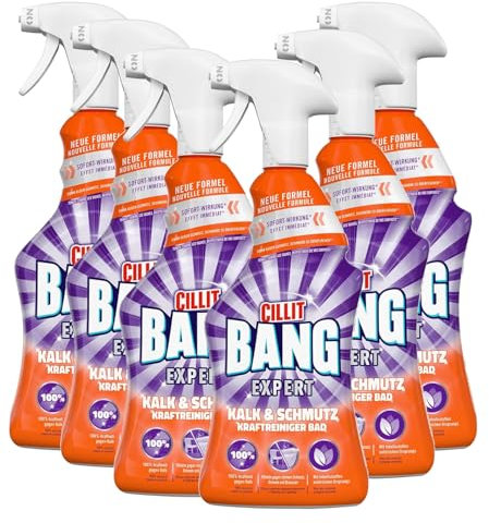 CILLIT BANG Expert Kraftreiniger Kalk und Schmutz – Wirkstoffe natürilchen Ursprungs –6 x 750 ml
