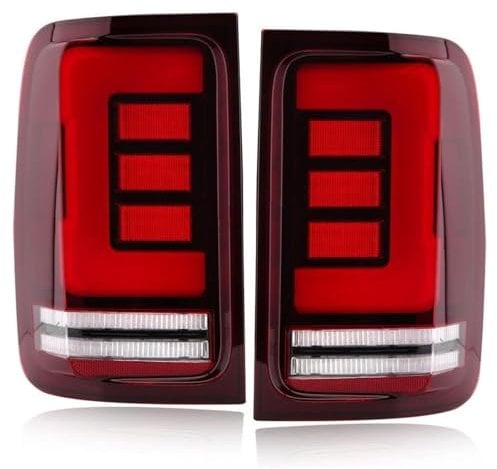 DMFCJQ Auto Rückleuchten Satz für VW Amarok V6 2008-2020, Auto Heckleuchten Rücklicht Rückleuchte Baugruppe Auto Rücklichter Blinker Bremslicht Rückfahrscheinwerfer,B-Red