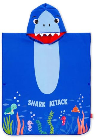 LEGAMI - Kinder-Strandtuch, Poncho-Handtuch, Bademantel aus Mikrofaser, kompakt, leicht, schnelltrocknend, Ultra-absorbierend, Kapuzenhandtuch, Einheitsgröße