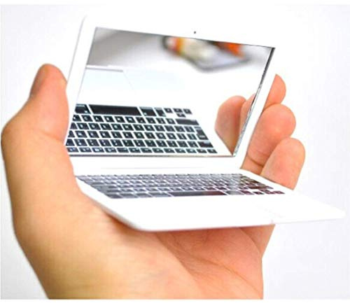 Fayelume Cat Laptop, Toy Laptop Mirror, 2.5×3.7 Inch Toy Computer, Portable Mini Mirror, Fake Laptops for Purse, Travel, Gifts (White)