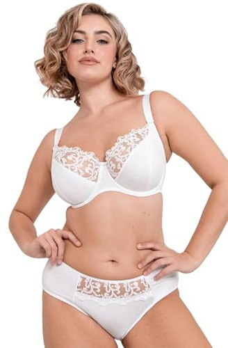 Flirtelle Swirl Balcony Bra Non Padded Underwired Womens Lingerie White 40GG