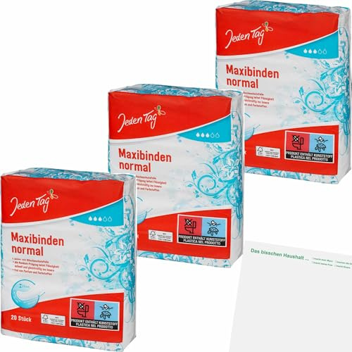 usy Bundle für Jeden Tag Maxibinden Normal ohne Flügel 3er Pack (3x20Stk) + usy Block