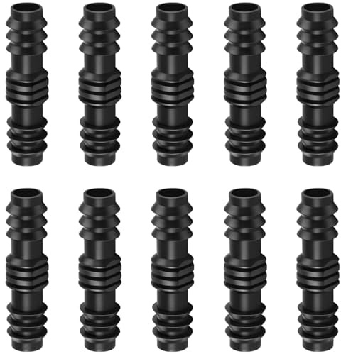 13mm (1/2) Kupplungs-Schlauchverbinder, Schwarzer Kunststoff, Tropfbewässerung, Gerader Rohrverbinder für Gartenbewässerung, 10 Stück