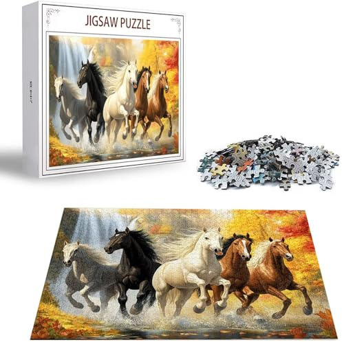 Pferd Puzzle 6000 Teile Fallen Puzzle Erwachsene, Holzpuzzle Klassische Puzzles, Jigsaw Puzzles für Erwachsene, Premium Quality Klassische Jigsaw, Geschicklichkeitsspiel für die Ganze Familie H-1836