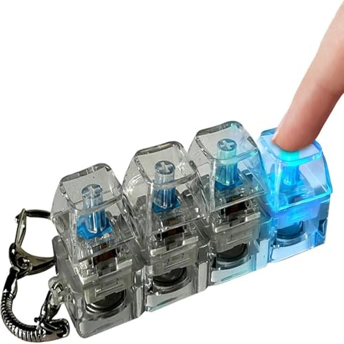 Tastaturs Fidget Spielzeug, Clicker Mit Bunten Lichtern, Fidget Keyboard Schlüsselanhänger, 4-Tasten Tastaturs Clicker Stressabbau Spielzeug, Stressabbau Zur Angstdekompression