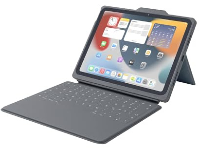 B2Bworkplace Smart Connector Tastatur-Hülle für iPad 11 (A16) & iPad 10,9 | Militärstandard Schutzhülle mit Tastatur, Smart Connector, Stifthalter, iPadOS Hotkeys & spritzwassergeschütztes Design