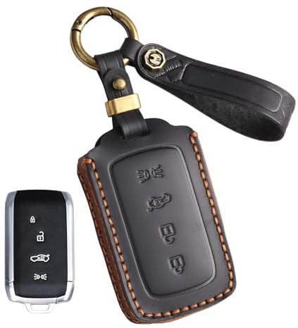 Rondrive Handgenäht Leder Schlüsselhülle Passt für Maserati Grecale 2023 2024 Mcpura Mc 20 Gran Turismo Grancabrio 2025 2026 Autoschlüssel Hülle Schlüsseltasche Schlüsselcover Schlüsselschutz Schwarz