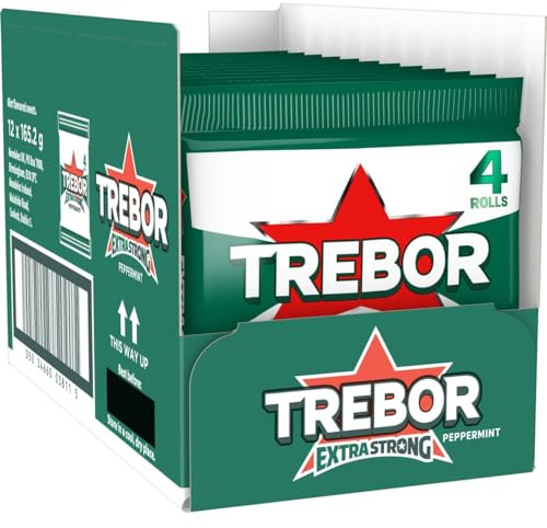 Trebor Extra Strong Peppermint 4 Rolls 165 g (Pack of 12)