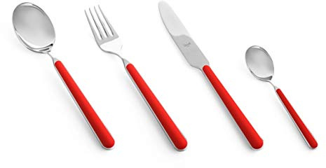 Mepra, Set di Posate Fantasia, 24 Pezzi, Nuovo Corallo, Made in Italy, Lavastoviglie, Servizio Tavola, Stile Contemporaneo