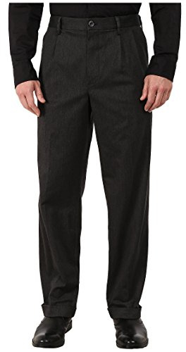 Dockers Men's Relaxed Fit Comfort Khaki Pants-Pleated, Dark Charcoal Heather, 36W x 32L