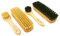 DELARA Schuhbürsten-Set: Kleine Schuhputz-Bürsten und Schuhcreme-Bürsten aus Holz mit Naturborsten, gesamt 4 Stück, Lederpflege und Schuh-Reinigung - Made in Germany