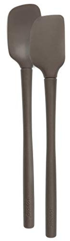 Tovolo Flex-Core All Silicone Mini Spatula & Spoonula, Charcoal - Set of 2