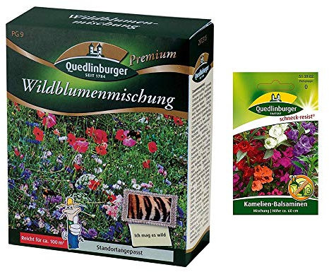 Wildblumenmischung | Blumenwiese | 1x Kamelien-Balsaminen kostenlos (schneckenresistent) | ohne Gräser
